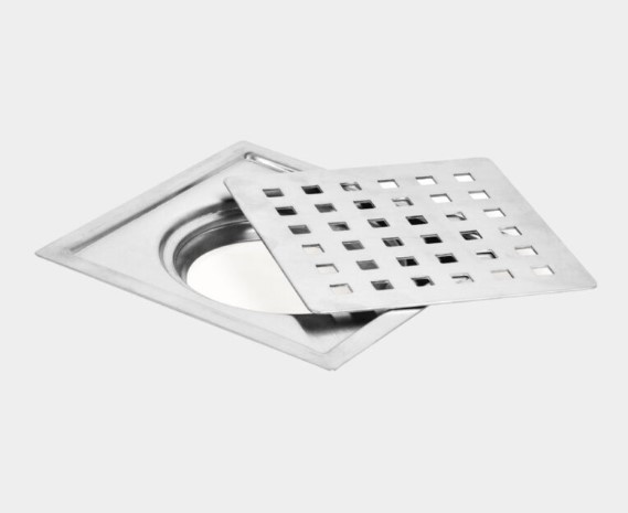 PR-125 Flat Cut Floor Drain Stainless Steel Commercial Kitchen Heavy-Duty Grate Tray Water Drainage Rack Restaurant Industrial Food Prep Anti-Slip Rustproof Easy Clean Professional Grade Durable Flush Mount Seamless Finish